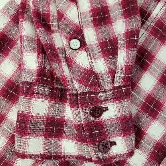 S.Oliver Women Top Size 34 Eur XS Long Sleeve Shirt Button Down Plaid Pink - Picture 7 of 9